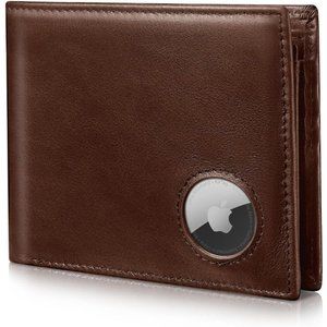 Wallet for Men Genuine Leather Bifold Wallet with AirTag